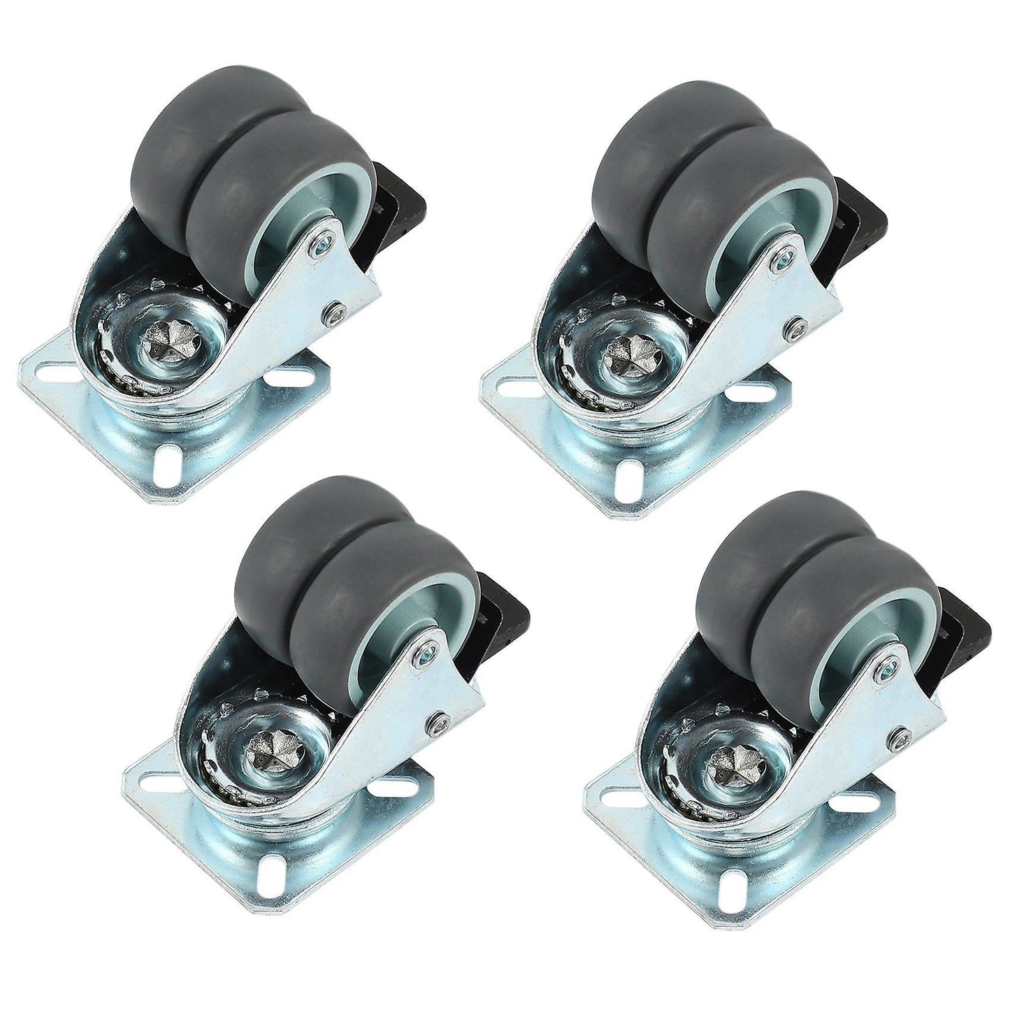 4 X Swivel Castor Wheels 50mm with Brake for Trolley Furniture