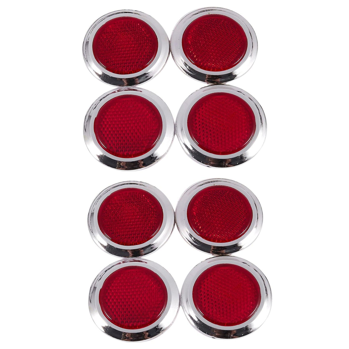 4 Pcs Auto Car Plastic Round Reflective Reflector Sticker Red
