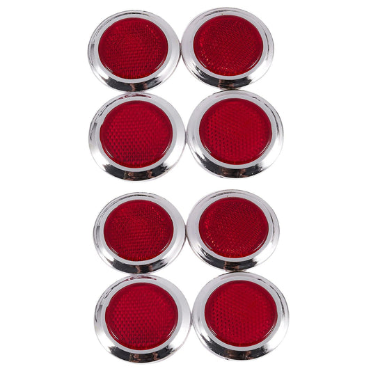 4 Pcs Auto Car Plastic Round Reflective Reflector Sticker Red