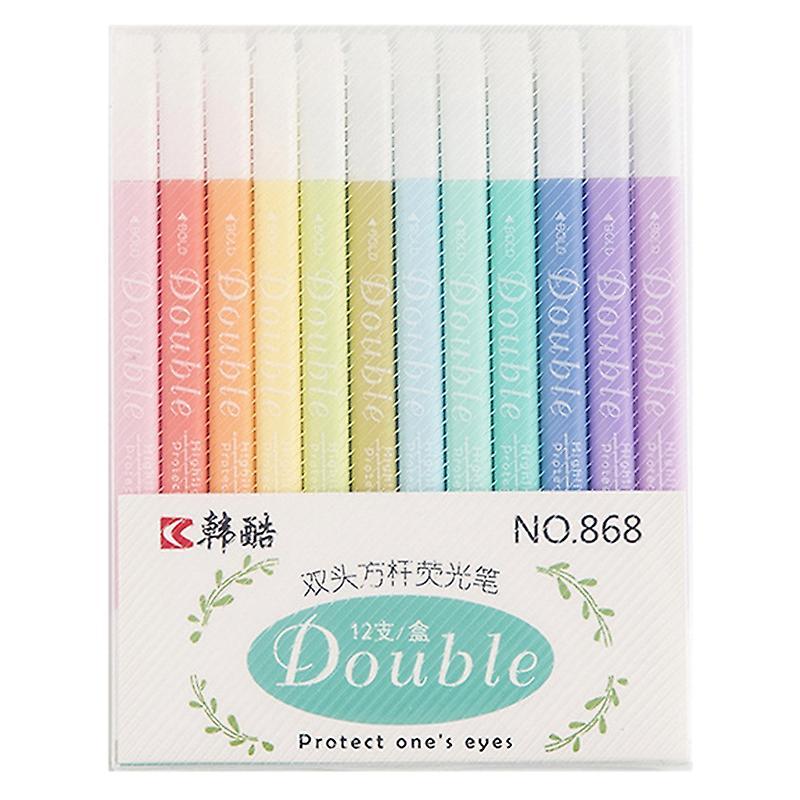 Hk 868 Double-ended Painting Round Head Square Color Highlighter Set