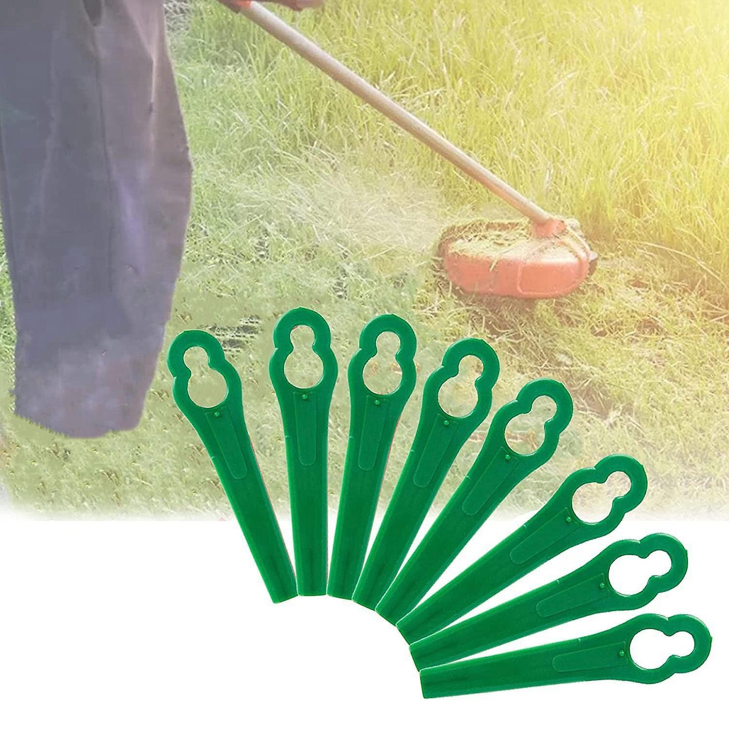 100 Pcs 8.3cm Plastic Grass Trimmer Blade Replacement Blades