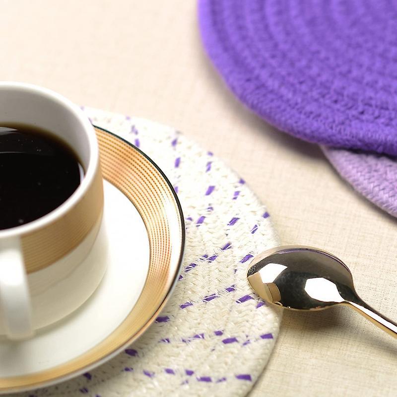 Potholders Trivets Set Thread Weave Coasters,for Baking Purple Series