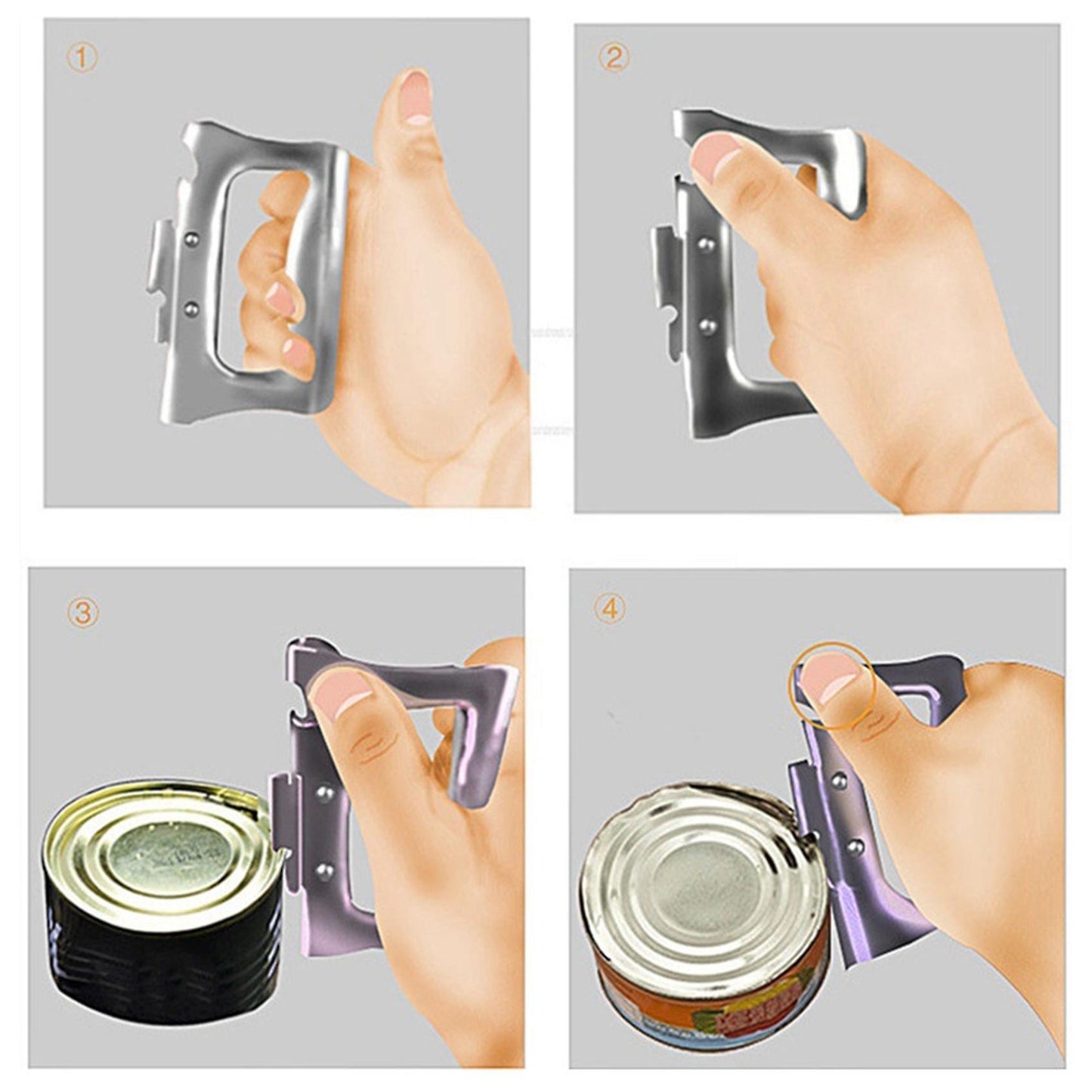 Stainless Steel One-handed Can Opener, Bottle Opener, Kitchen Gadget