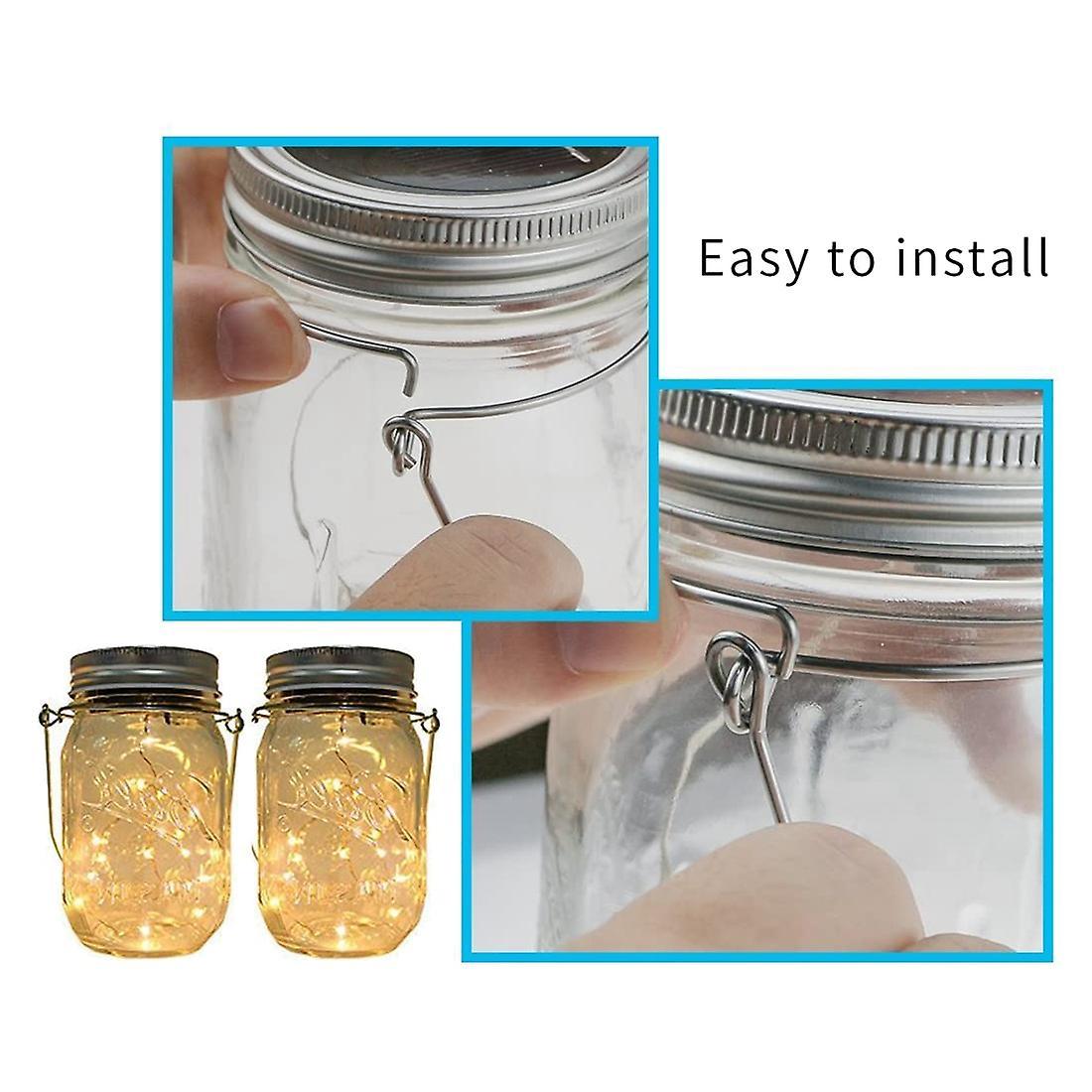 12 Pack Stainless Steel Wire Handles for Mason Jar, Hooks for Mouth