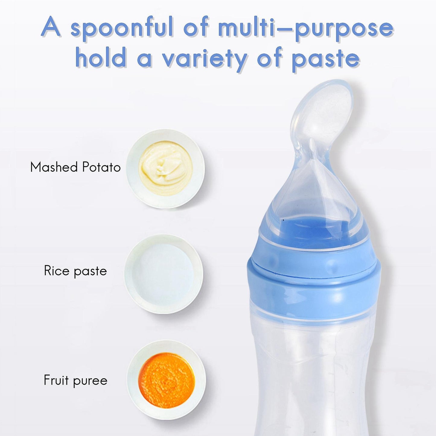 2 Pcs Silicone Baby Food Dispensing Spoon (120ml) - Squeeze Feeder
