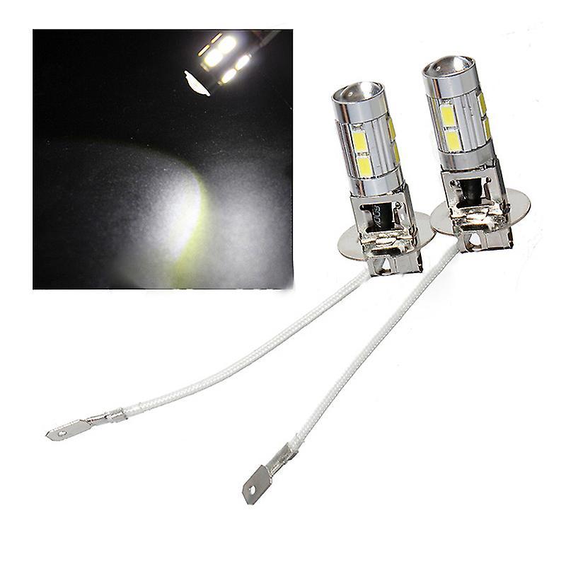 2x Car H3 5630 Smd 10 Led Headlight White Driving Fog Head Light Lamp Bulb 12v