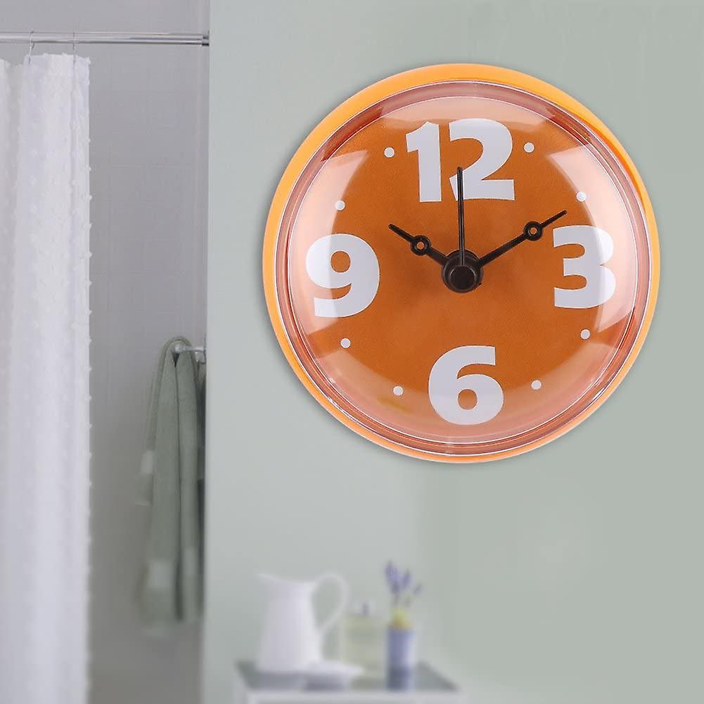 Shower Clock Diameter 7cm Arabic Numerals Dial for Kitchen (orange)
