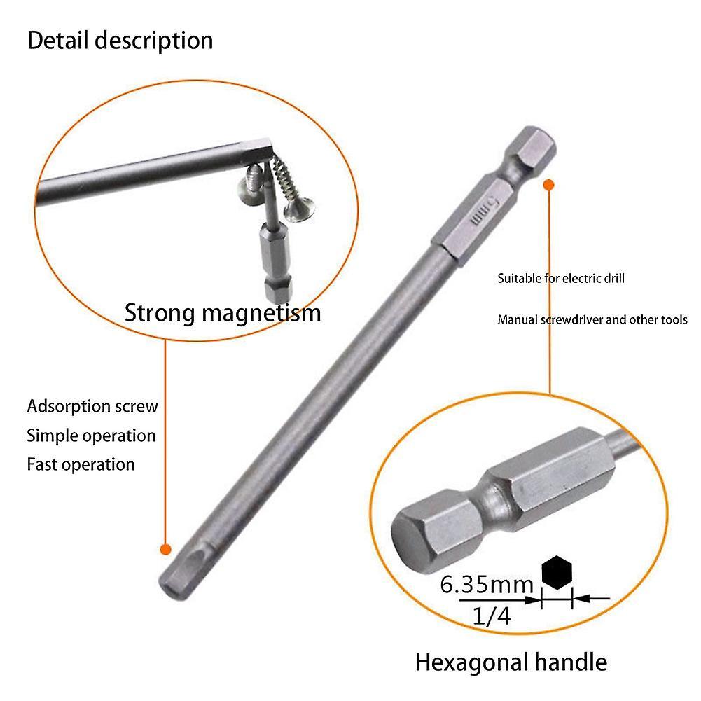 10pcs Hex Head Hex Wrench Drill Bits Set 100mm Metric Hex