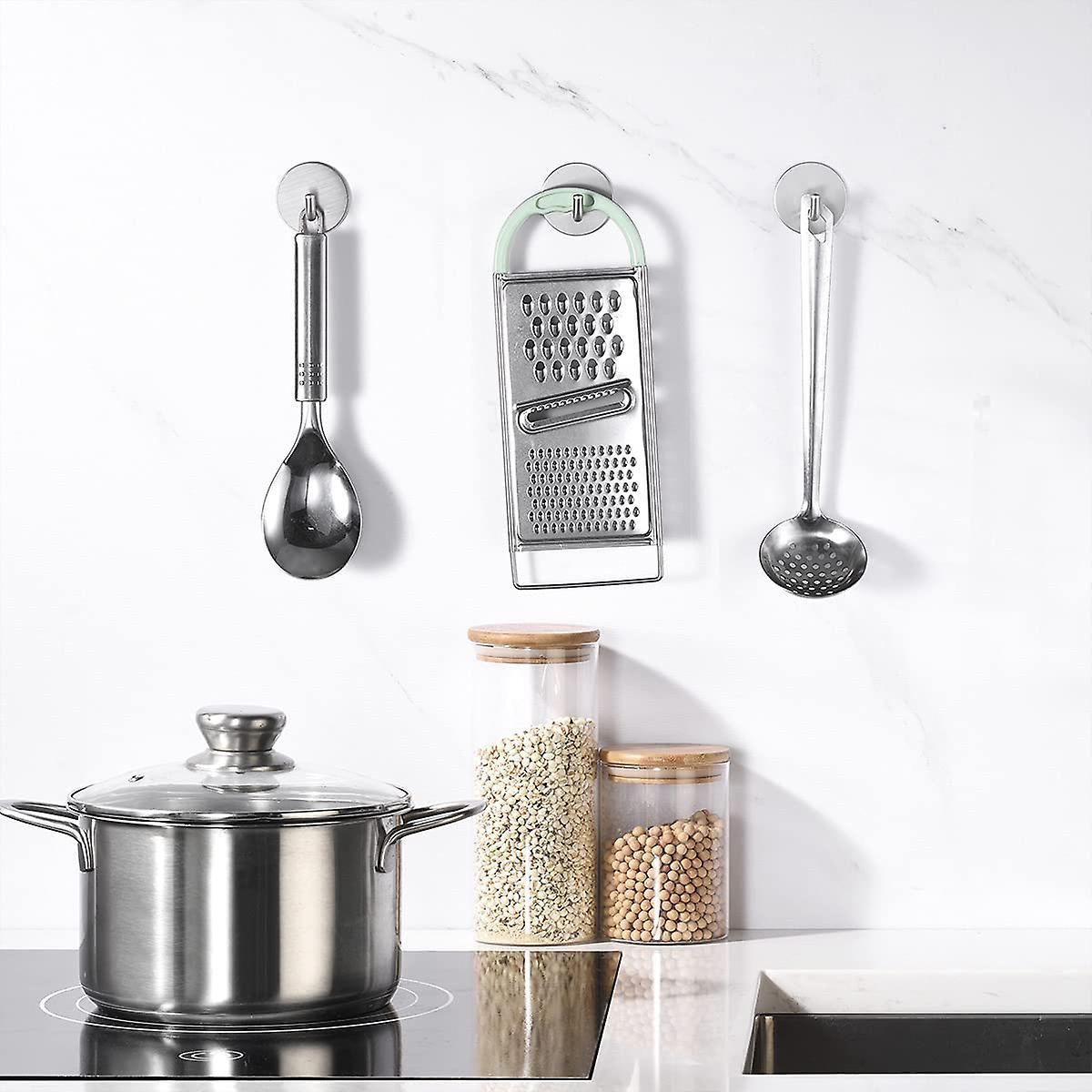 6pc Self-adhesive Towel Hooks Stainless Steel Hooks for Home, Kitchen