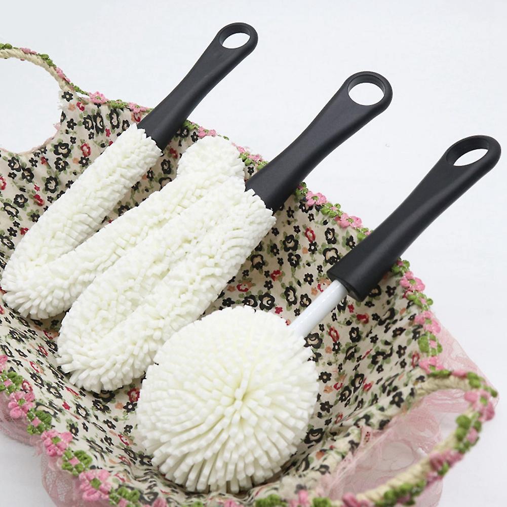 3 Pieces Wine Bottle Glass Decanter Coffee Cups Cleaning Brush,black