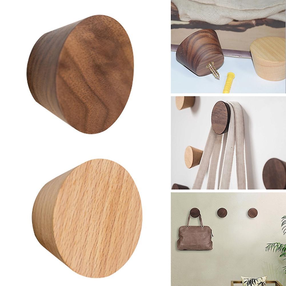 Nordic Living Room Round Wood Coat Hook Wall Decoration Hook B