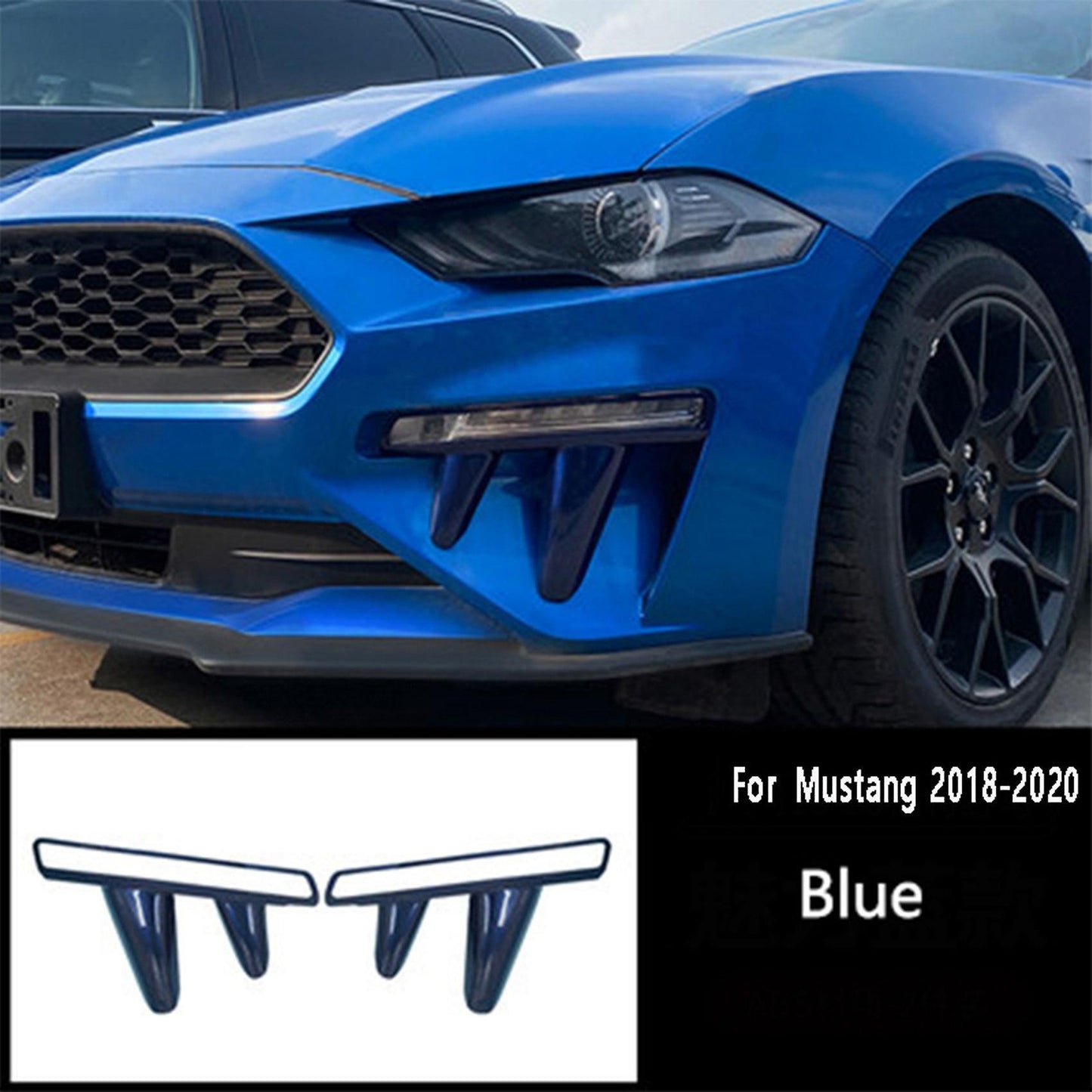 Fog Lamp Modification Fangs Modeling Fog Lamp Decoration Blue