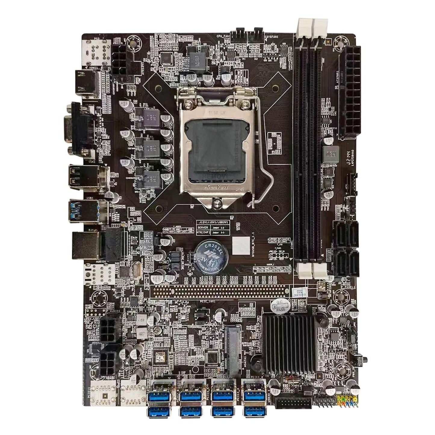B75 Btc Mining Motherboard Lga1155 8xpcie Usb Adapter Support 2xddr3