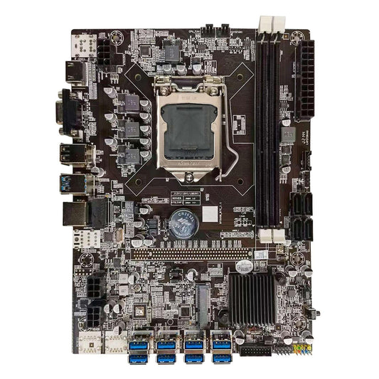 B75 Btc Mining Motherboard Lga1155 8xpcie Usb Adapter Support 2xddr3