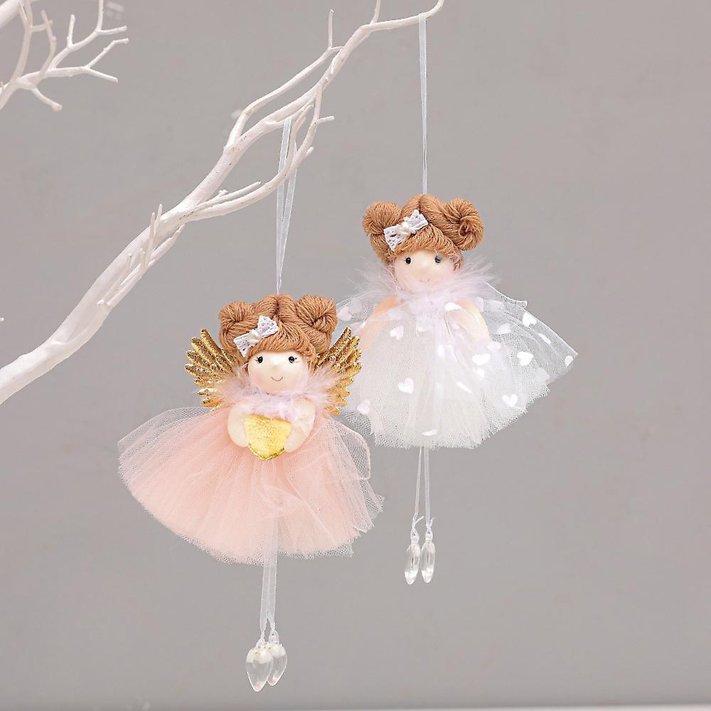 2pcs Christmas Cute Heart-shaped Girl Doll Decoration New Year Gift
