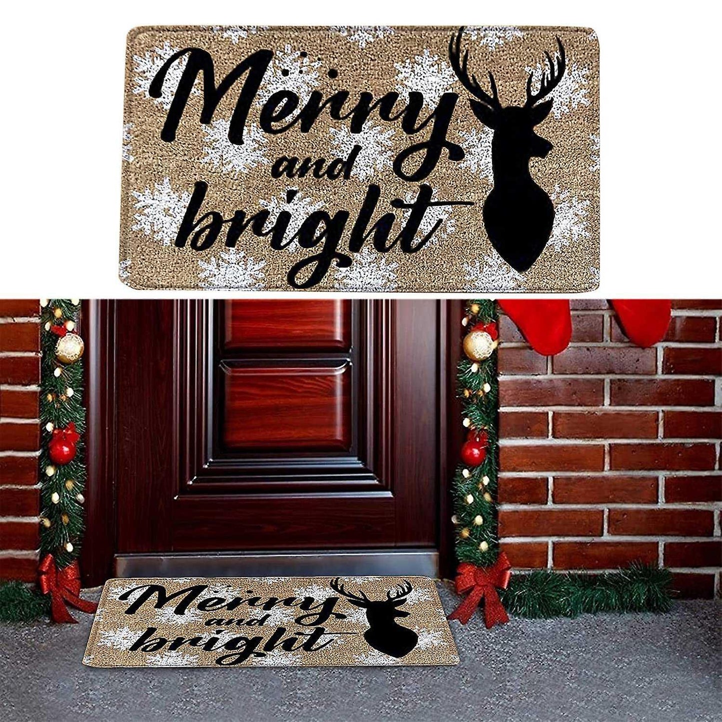 Christmas Doormat Floor Mat Elk Door Mat Decoration Entrance Floor