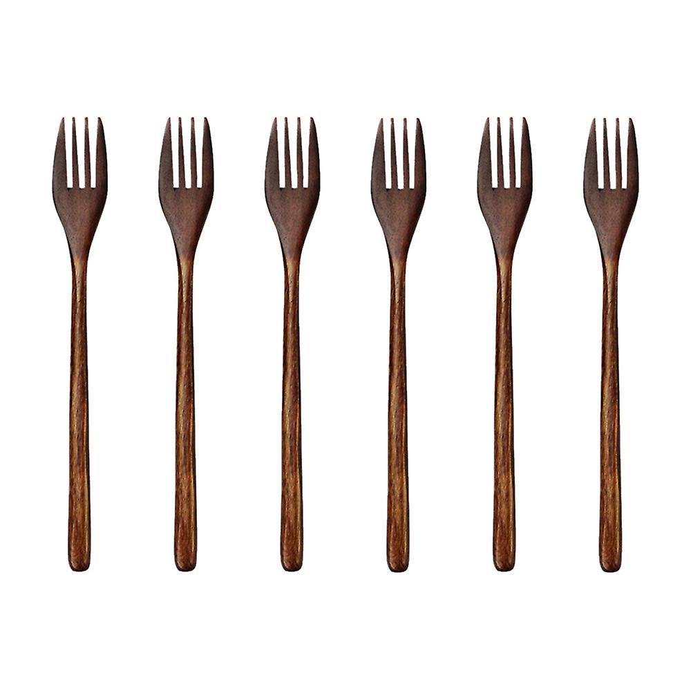 Wooden Forks, 6 Pieces Eco-friendly Japanese Wood Salad Dinner Fork