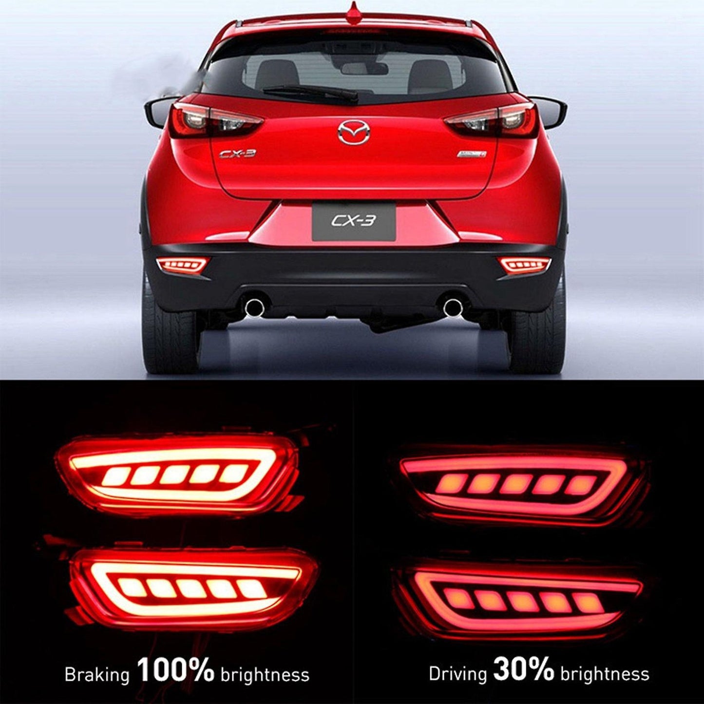 1 Pair Led Daytime Running Light Fog Lamp for Mazda 3 Axela 2017 2018