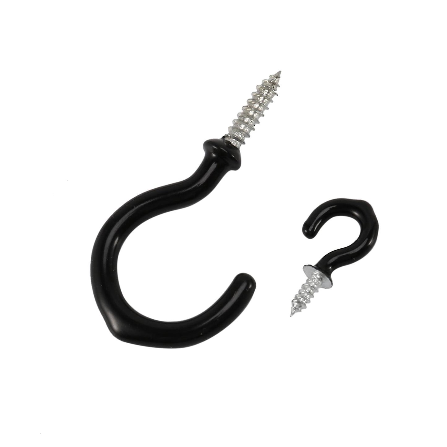 70 Pcs Black Cup Screw Hooks,6 Size for Hanging Plants, Mugs