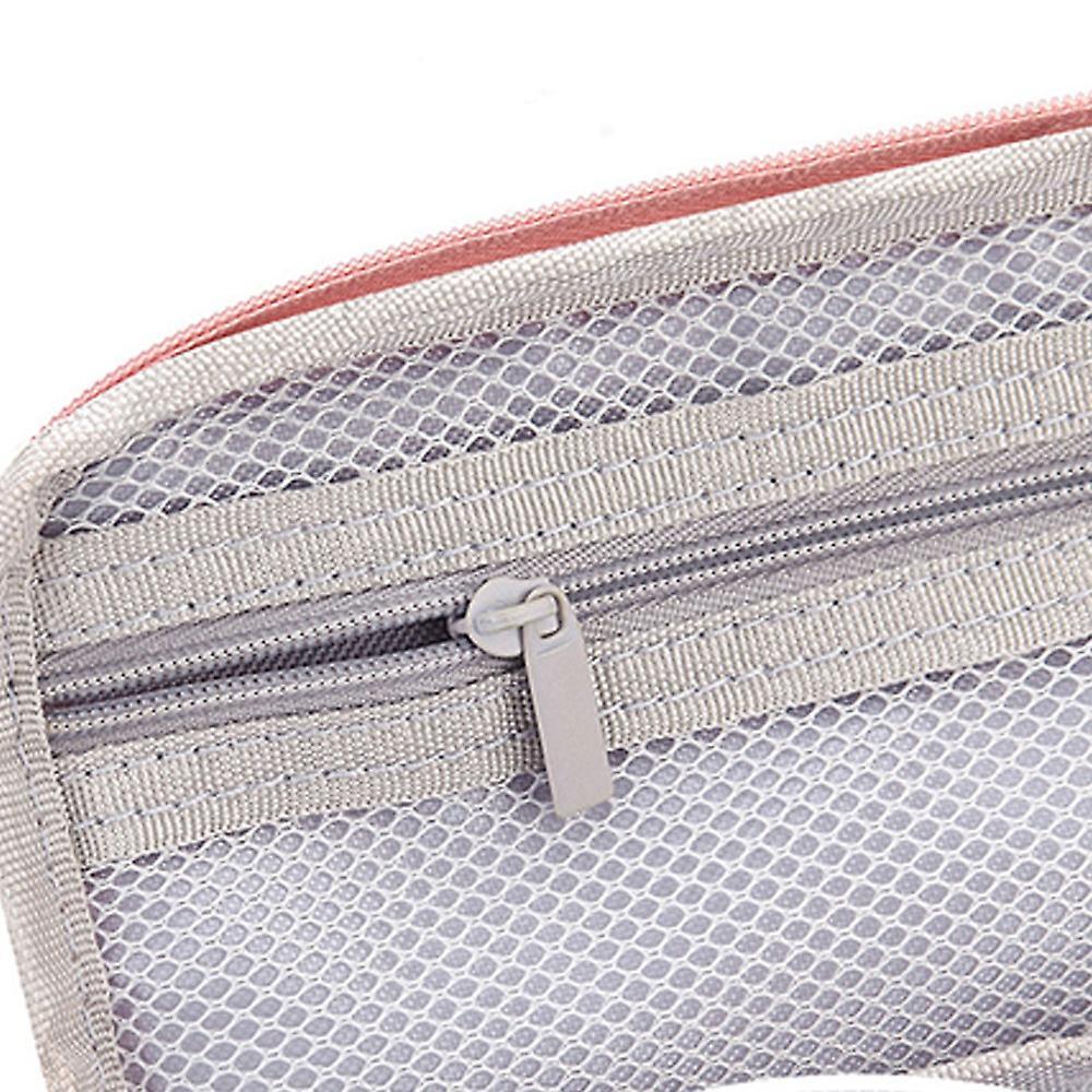Angoo Pen Bag Two Layer Foldable Phone Holder for Office School Pink
