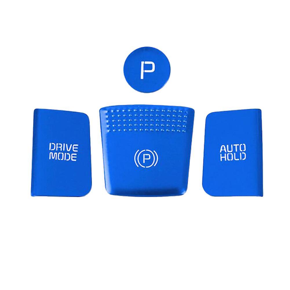 4pcs Car Central Control Gear Button Sticker Cover Trim Panel Blue