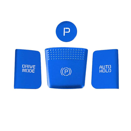 4pcs Car Central Control Gear Button Sticker Cover Trim Panel Blue