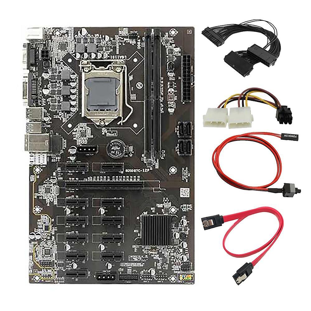 B250b Btc Mining Motherboard with Graphics Power Cable 12 Pci-e Slot