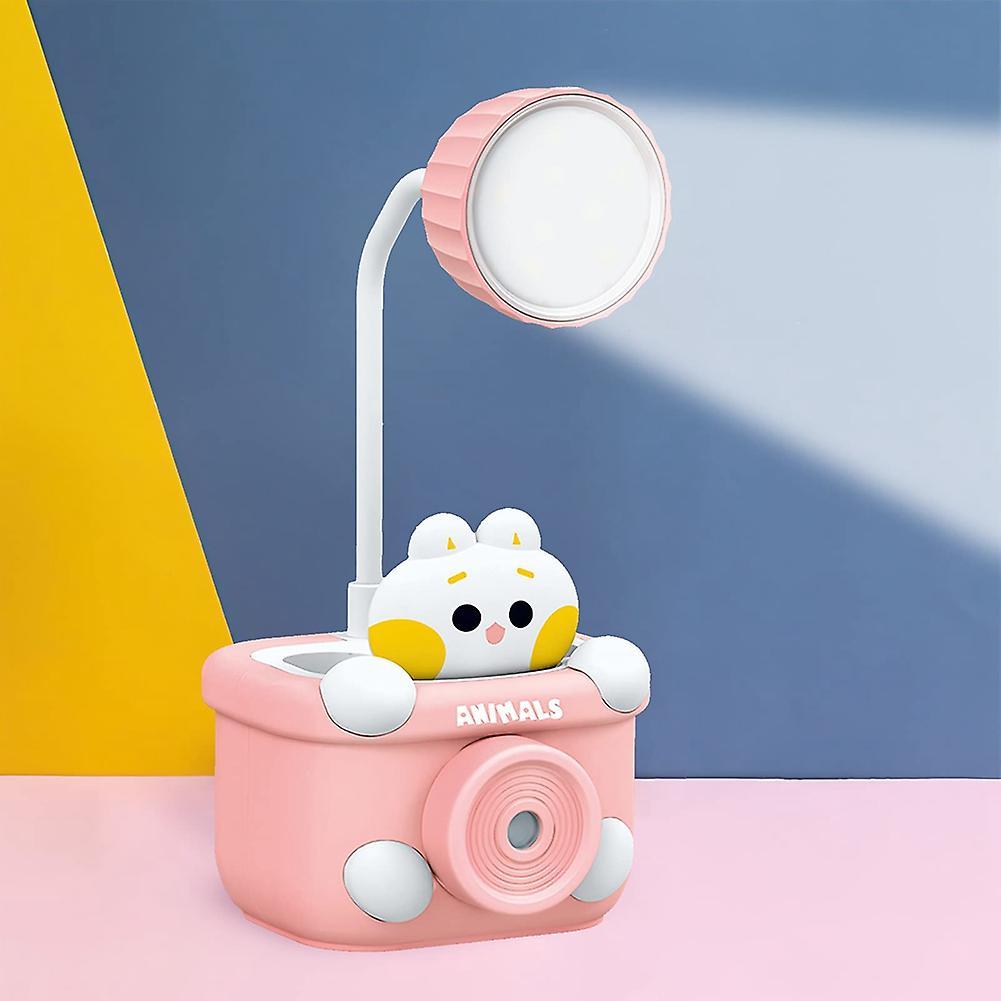 Cute Desk Lamp for Kids, with Pencil Cutting/pen Holder, (pink)