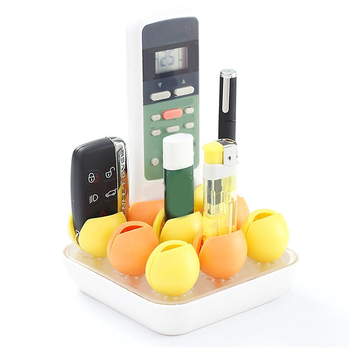 Desktop Storage Box Silicone Transparent Multi-purpose Box Yellow