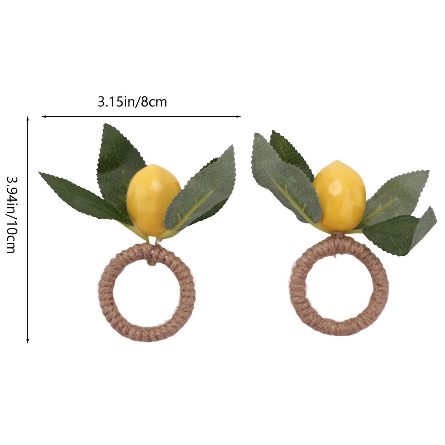 Lemon Napkin Rings Set,lemon Vine Napkin Rings,for Home,holiday Decor