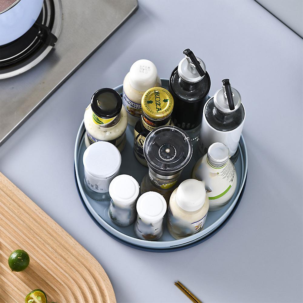 Kitchen Spice Storage Tray Rotating Cosmetic Organizer Box (green)