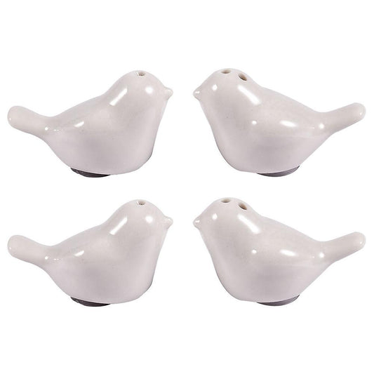 2 Set Of Love Birds Ceramic Salt and Pepper Shakers Favors - White