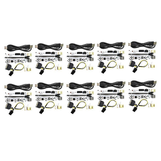 10pcs Ver010-x Pcie Riser Pci-e X1 to X16 Graphics Card Cable,white