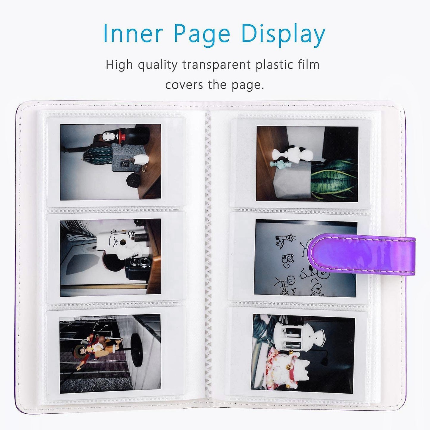 96 Pockets Mini Photo Album for Fujifilm Instax Mini Camera,purple