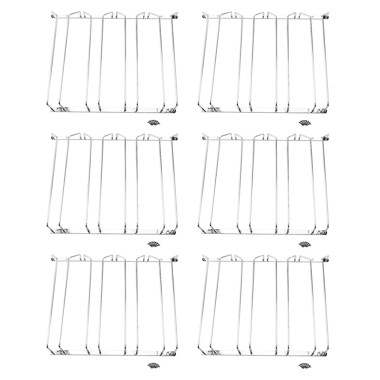 6x Under Cabinet Stemware Wine Glass Holder Rack 2.17 Inch Deep