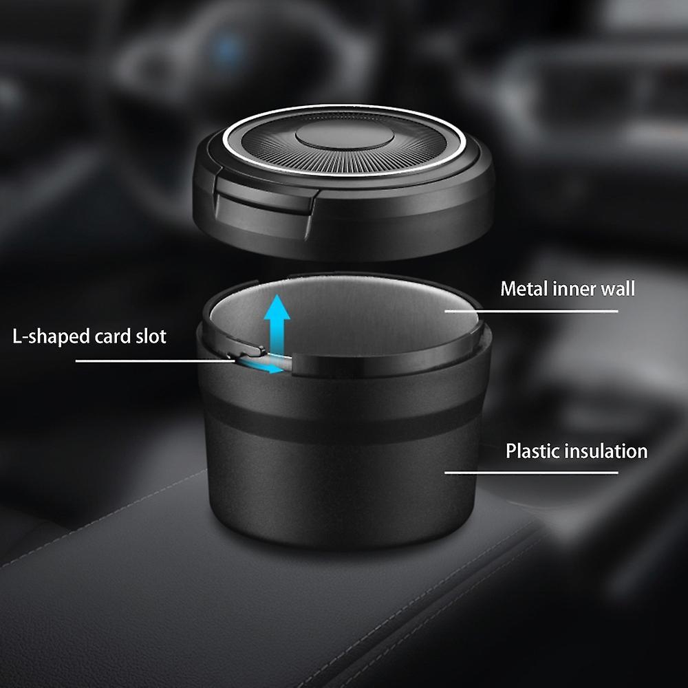 Portable Ashtray with Led Light Auto Moke Cup Holder Ash Tray,black