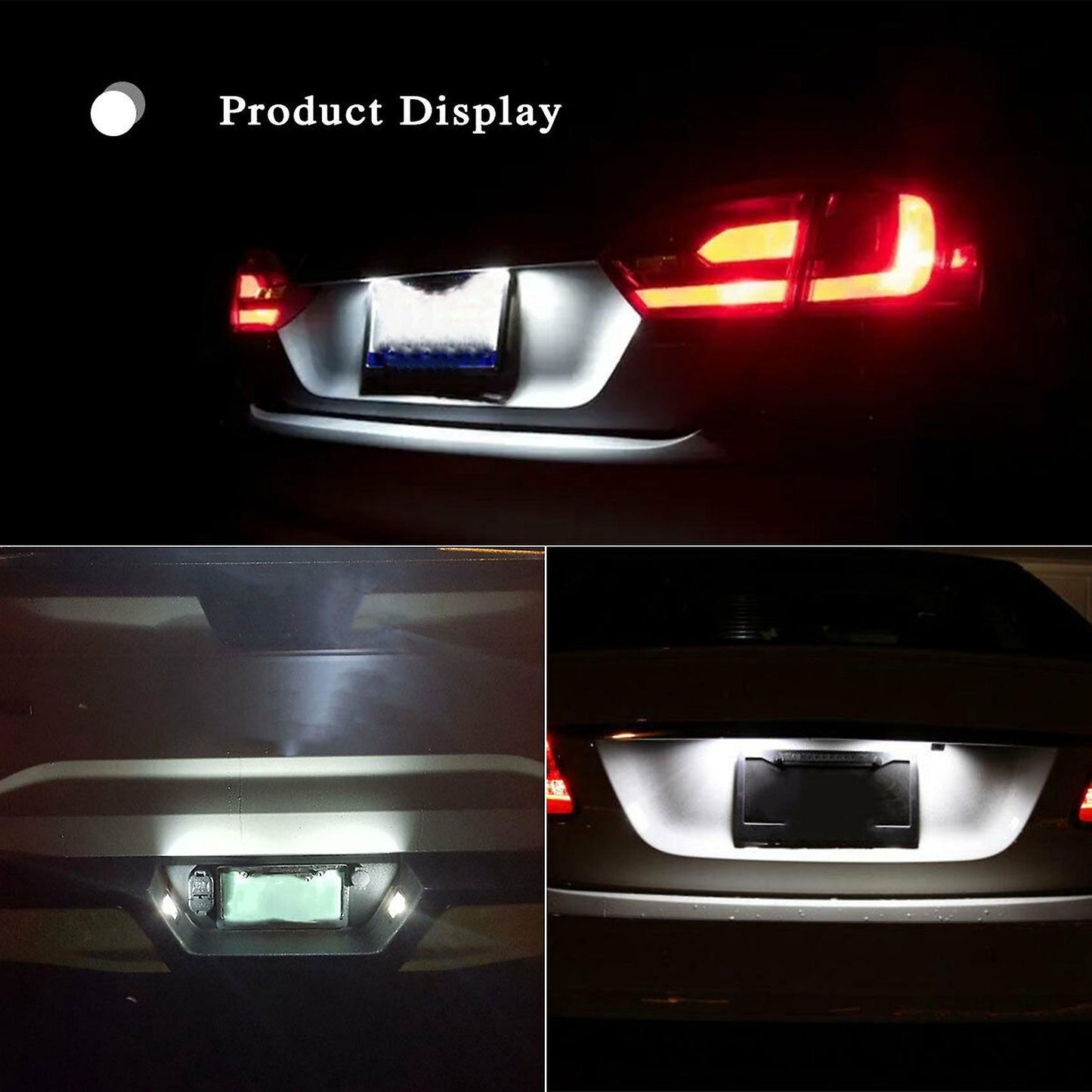 4x Universal White Motorcycle Screw Smd Led Car License Plate Light