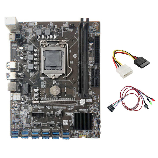 B250c Miner Motherboard+switch Cable with Light Support Ddr4