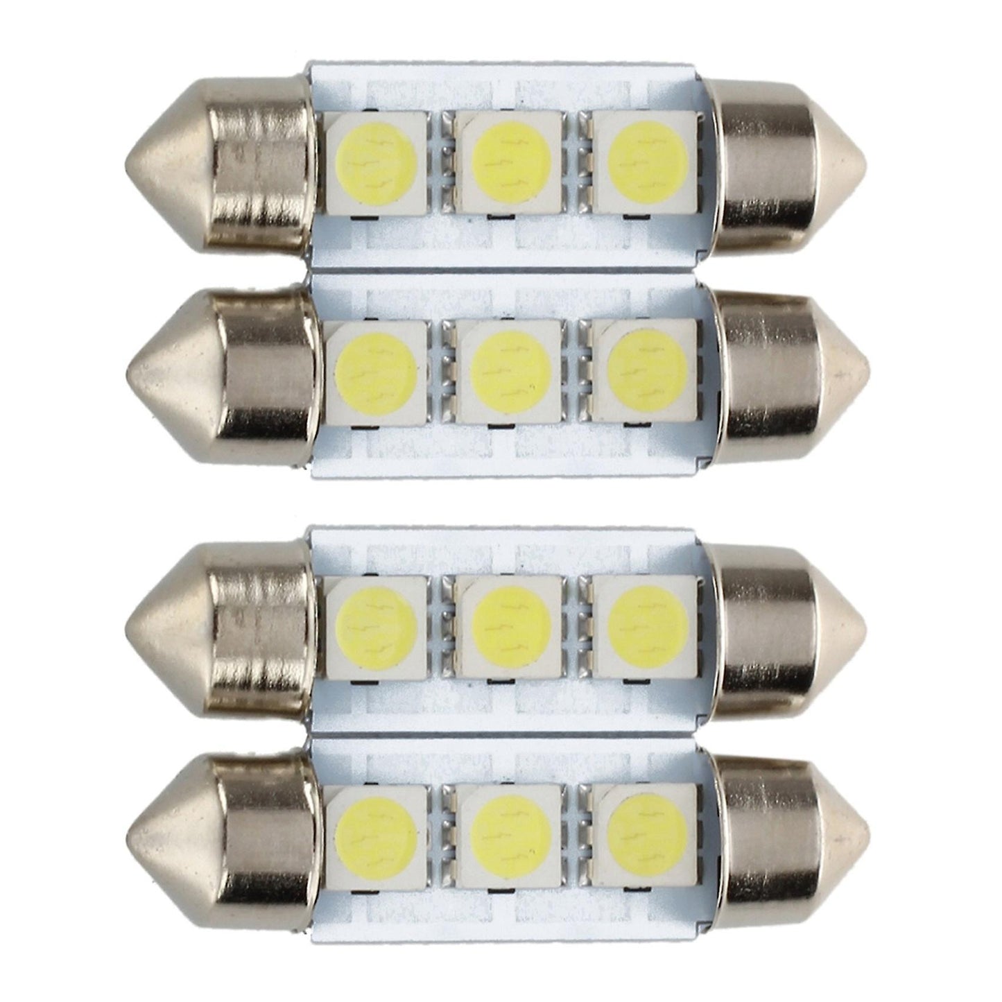 2x C5w 3 Led Smd 5050 36mm Plaque Xenon Blanc Ampoule Voiture Lumiere