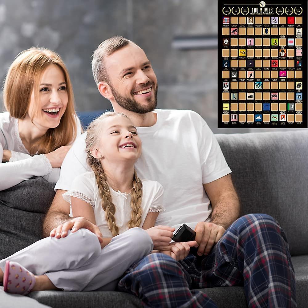 100 Movies Scratch Off Poster- Bucket List Poster Couple Gift