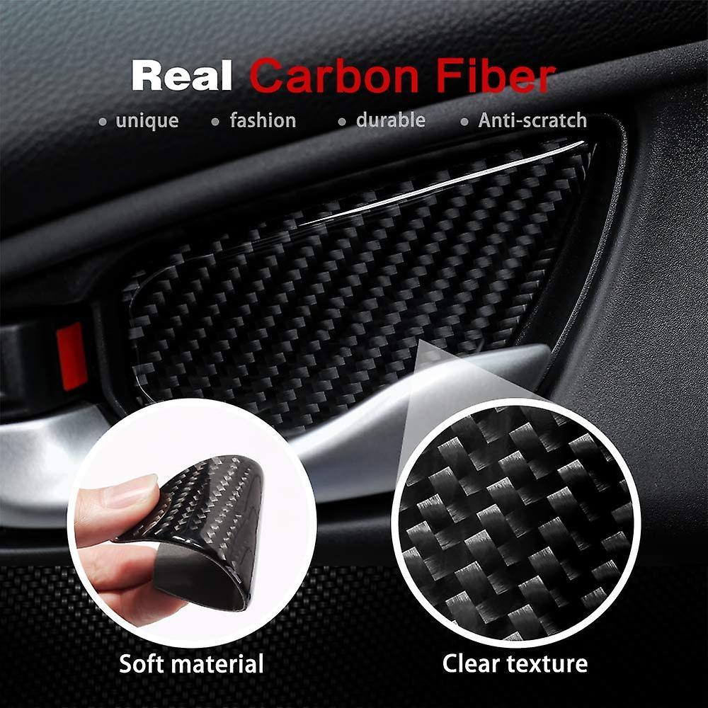 Car Carbon Fiber Door Wrist Trim Inner Door Handle Decoration Cover