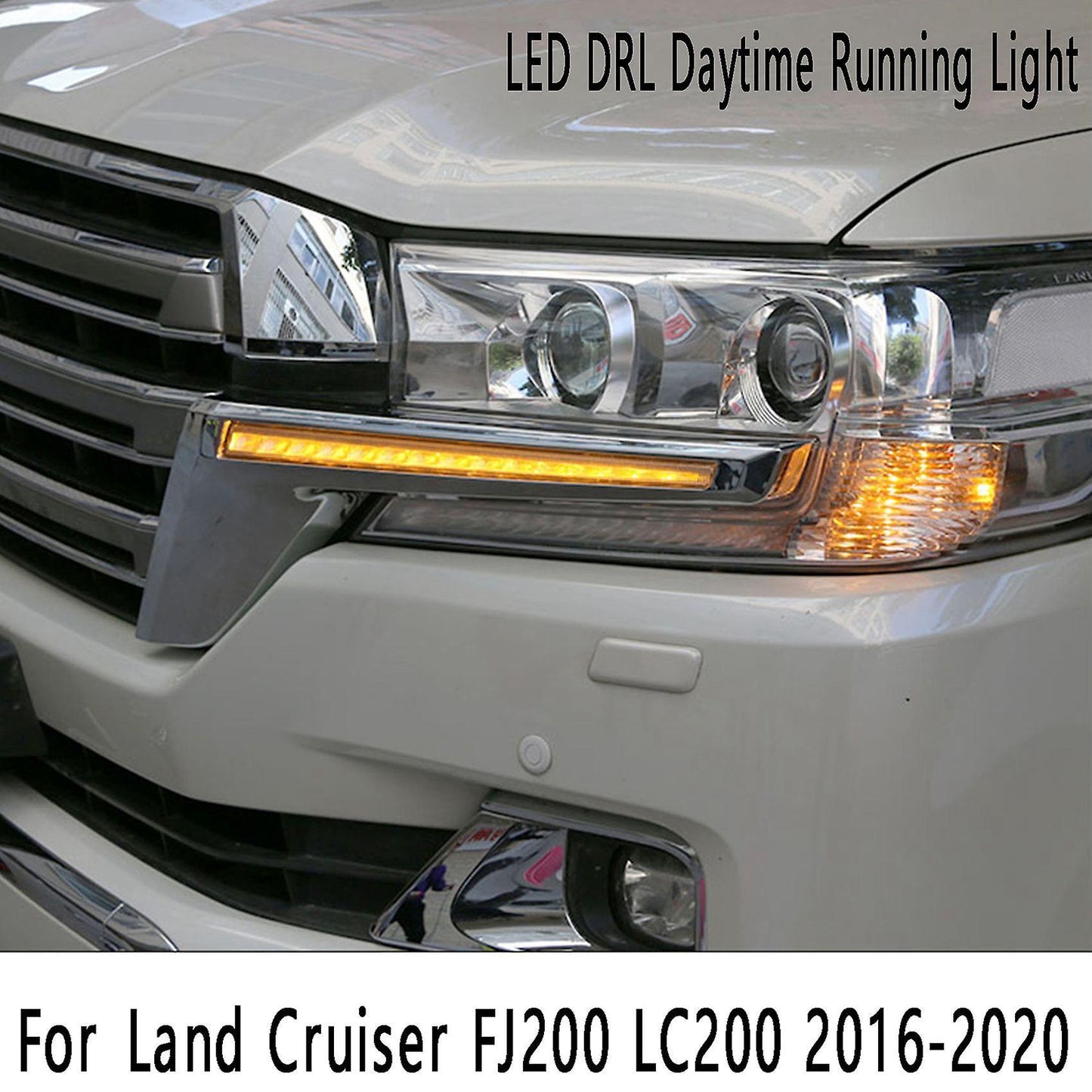 Led Drl Lamp for Toyota Land Cruiser Fj200 Lc200 2016-2020 Black