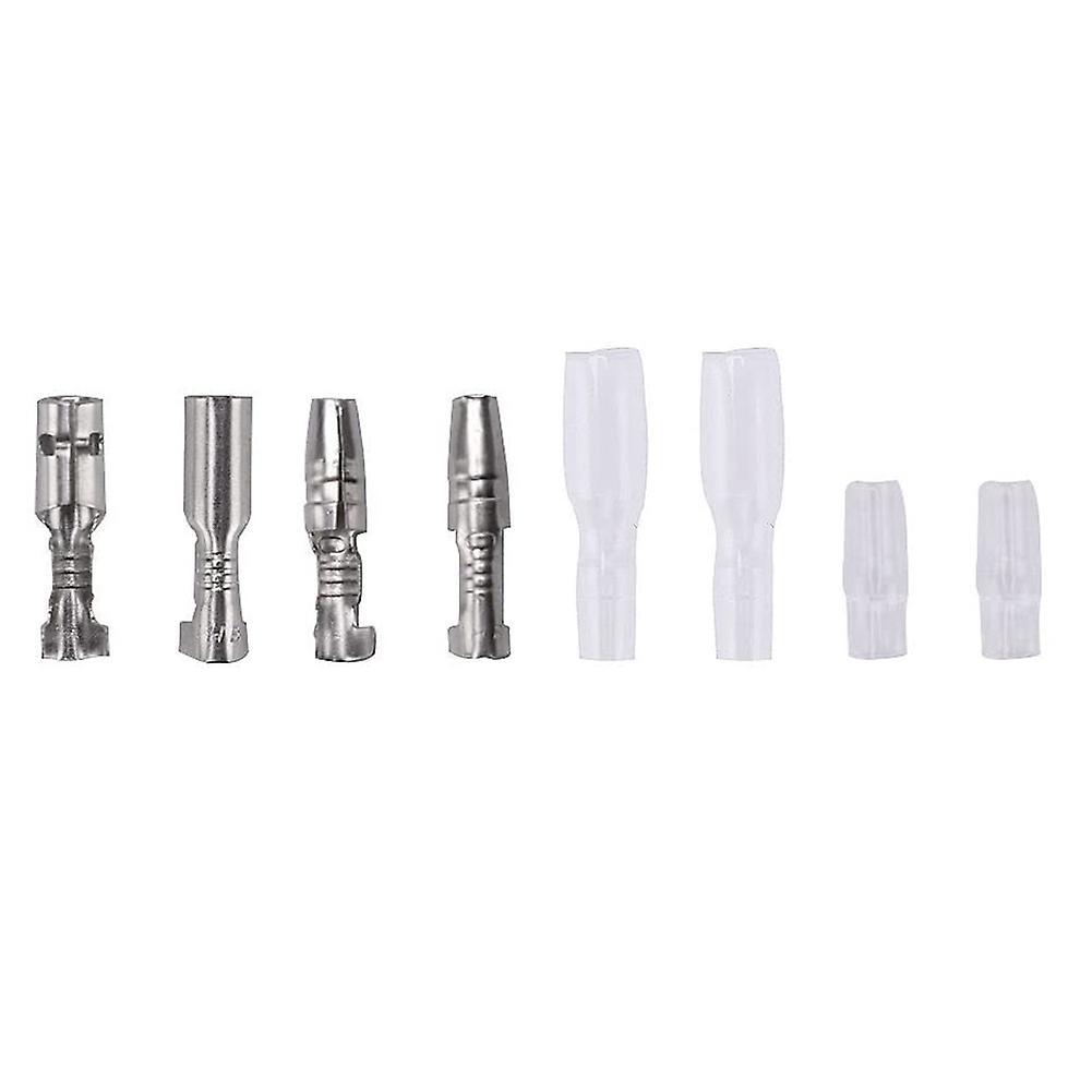 200pcs 3.9mm Brass Male and Female Terminals Wire Connector Silver