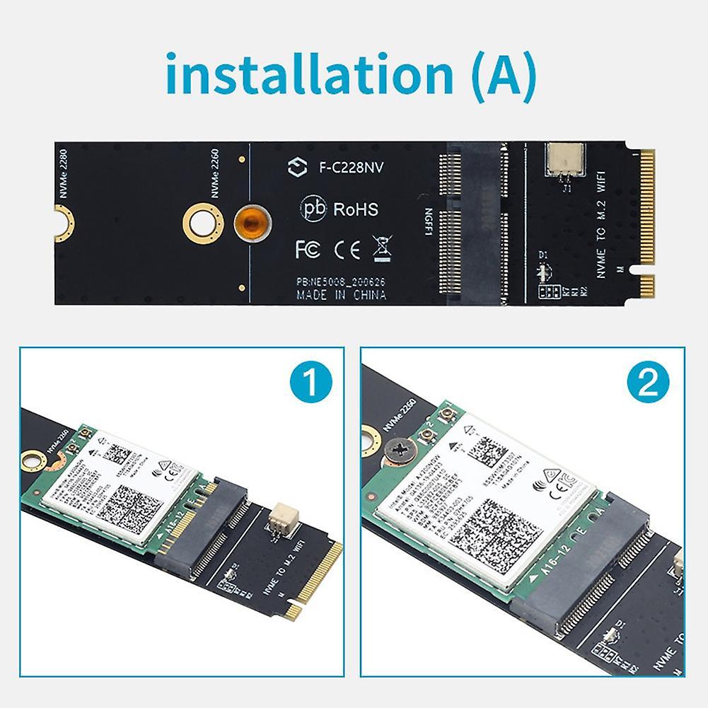 Wireless M.2 A+e Key Slot to M.2 M Key Wifi Bluetooth Adapter