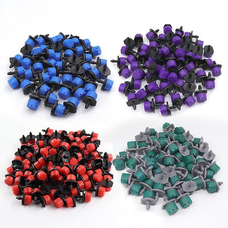 100 Pcs Adjustable Irrigation Drippers for Watering System - Red