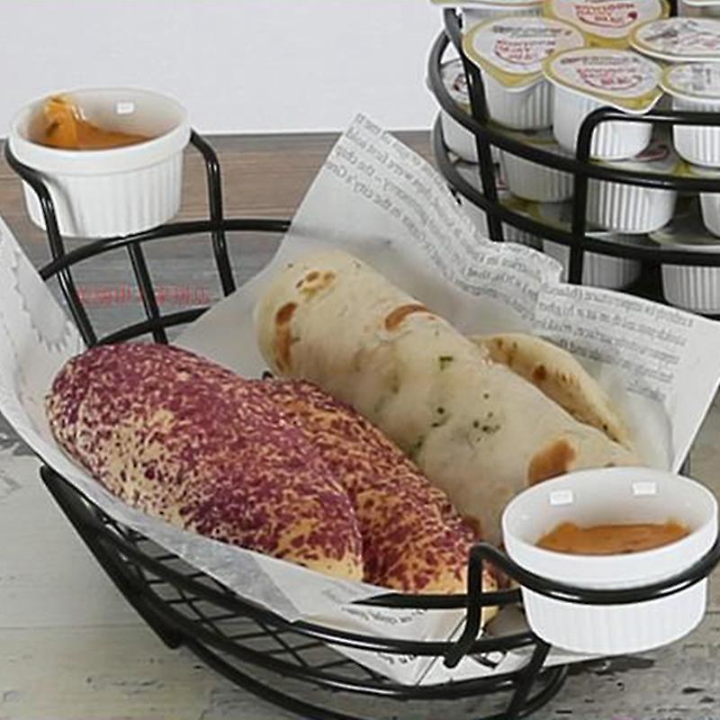 Oval Black Food Basket for Chip Fries & Burger Serving Basket