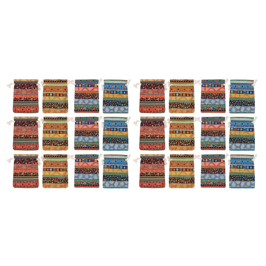 24pc Egyptian Jewelry Coin Pouch Print Drawstring Gift Bag Purse