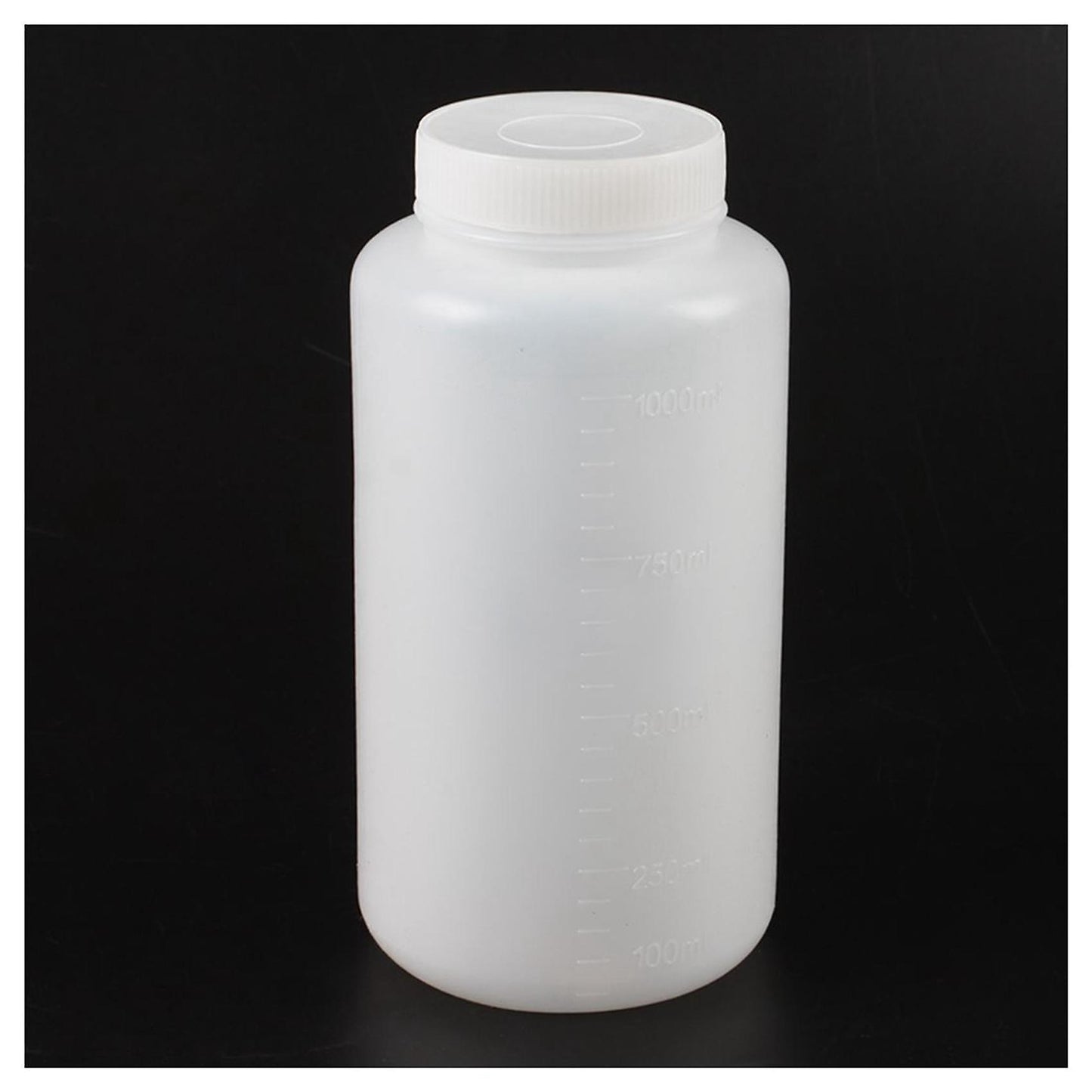 1000ml Clear White Lab Double Cap Leakproof Plastic Widemouth Bottle