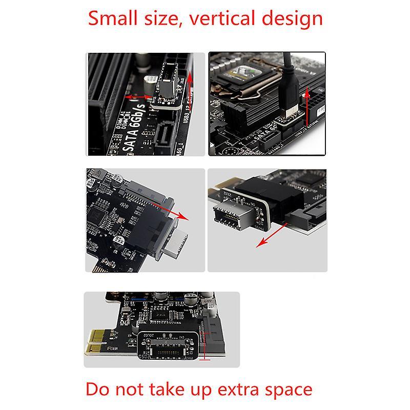 Motherboard Usb3.019p/20p to Type-e90 Degree Adapter