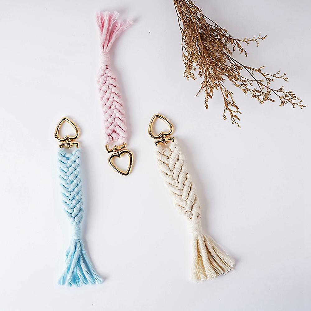 3pcs Bohemian Tassel Keychains Love Keychain